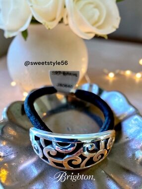 BRIGHTON "Deco Lace" Silver Hair Tie EVERYDAY ACCESSORIES